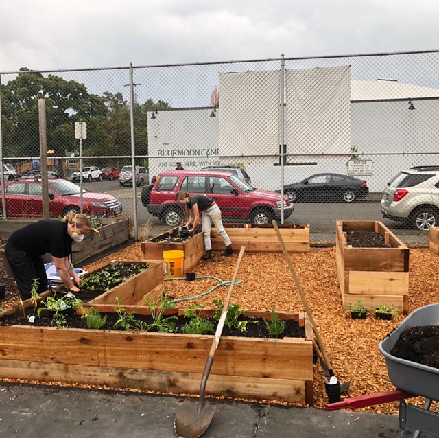 Grow working in the garden